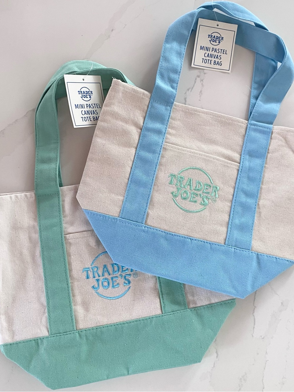 NWT Trader Joe’s Mini Tote Bag Bundle of Pastel Bags